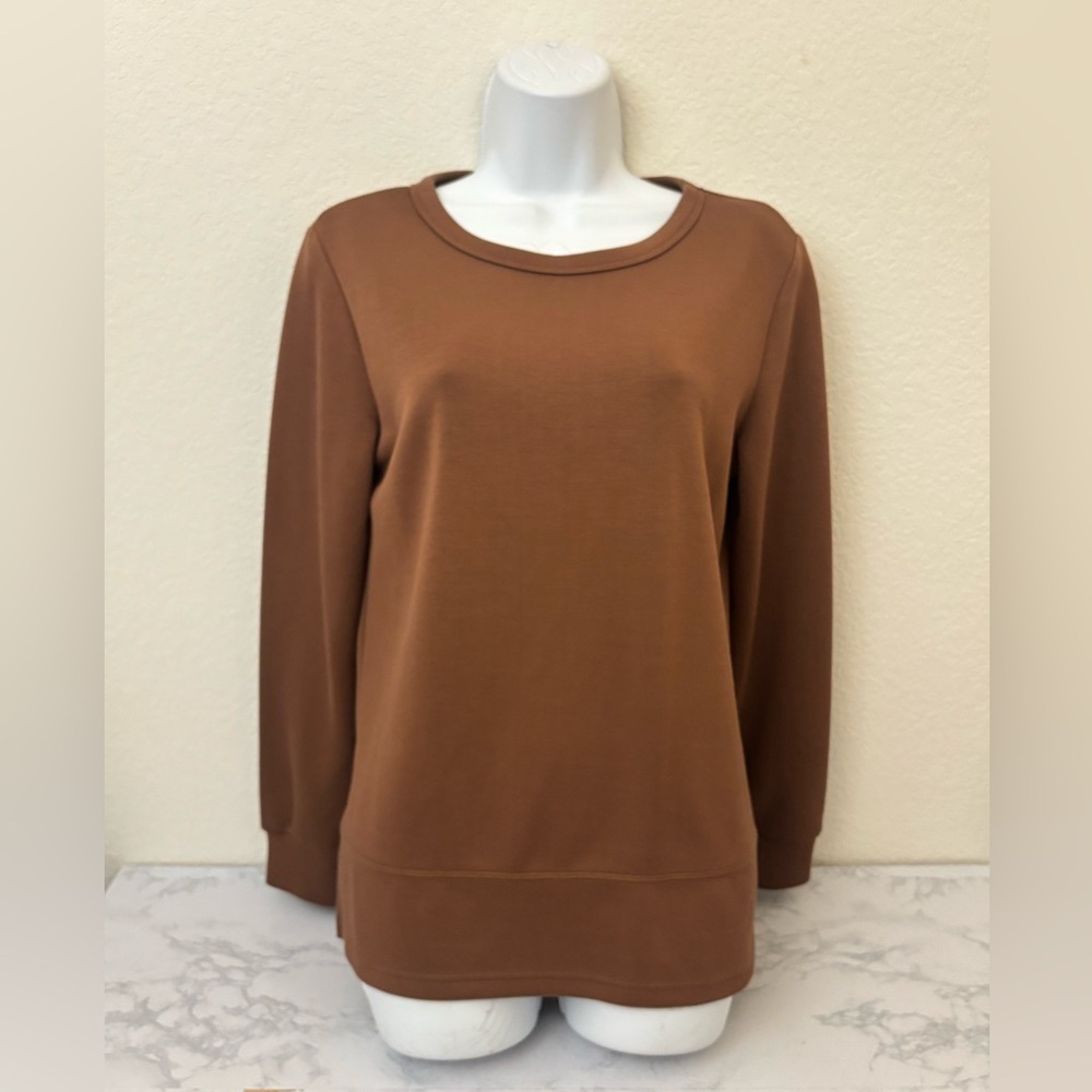 Xieerduo Shirt Womens S Brown Long Sleeve Top Pullover Knit Crew Neck Blouse​